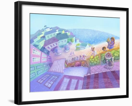 Seaside Market Landscape-April Hartmann-Framed Giclee Print