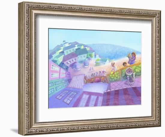 Seaside Market Landscape-April Hartmann-Framed Giclee Print