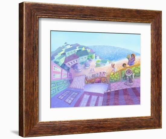 Seaside Market Landscape-April Hartmann-Framed Giclee Print