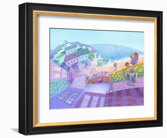 Seaside Market Landscape-April Hartmann-Framed Giclee Print