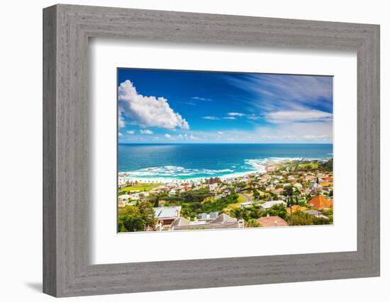 Seaside of Cape Town, Beautiful Coastal City in the Africa, Panoramic Landscape, Modern Buildings,-Anna Omelchenko-Framed Photographic Print