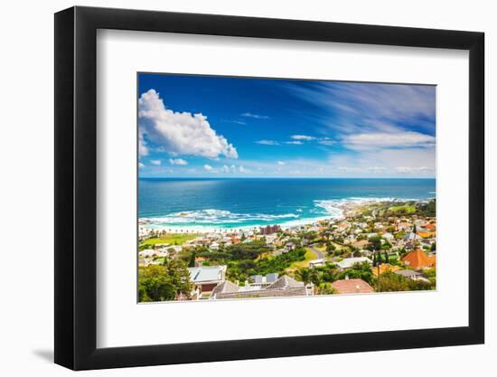 Seaside of Cape Town, Beautiful Coastal City in the Africa, Panoramic Landscape, Modern Buildings,-Anna Omelchenko-Framed Photographic Print