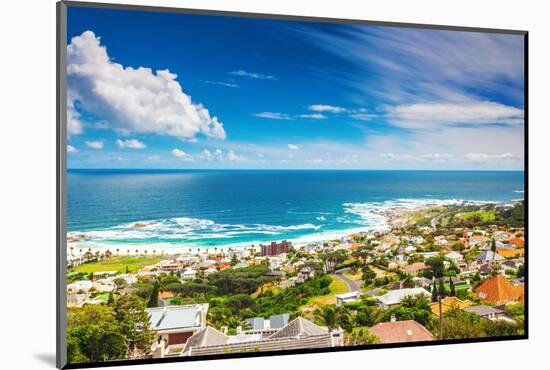 Seaside of Cape Town, Beautiful Coastal City in the Africa, Panoramic Landscape, Modern Buildings,-Anna Omelchenko-Mounted Photographic Print