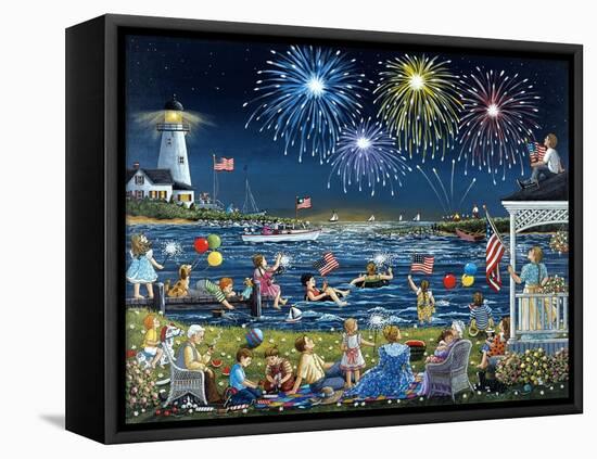 Seaside on the Fourth-Sheila Lee-Framed Premier Image Canvas