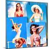 Seaside Pin-Ups-Piddix-Mounted Art Print