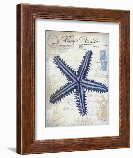 Seaside Postcard Cream a-Fab Funky-Framed Art Print