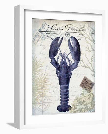 Seaside Postcard Cream d-Fab Funky-Framed Art Print