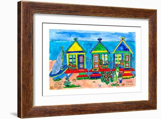 Seaside Row Houses-Deborah Cavenaugh-Framed Art Print