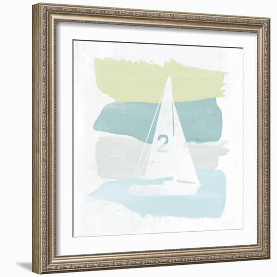 Seaside Swatch Sailboat-Moira Hershey-Framed Art Print