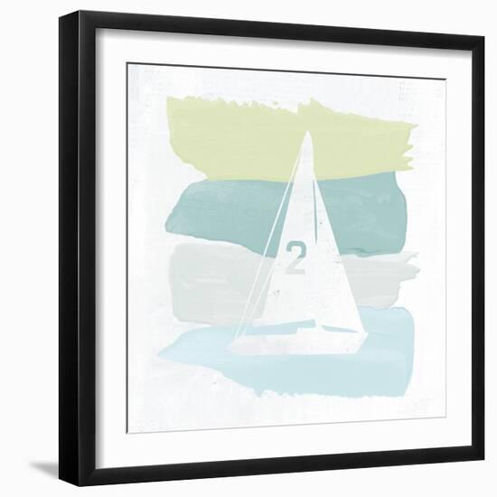 Seaside Swatch Sailboat-Moira Hershey-Framed Art Print