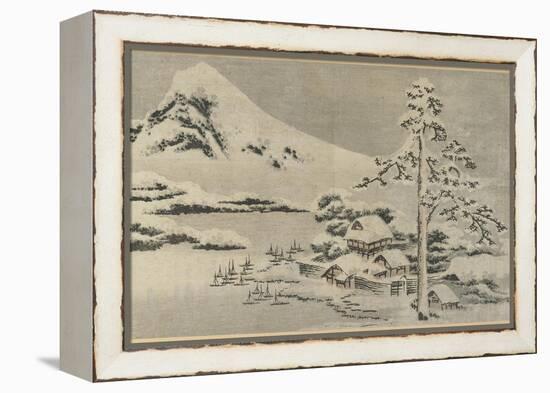 Seaside Village in Snow, 1814-Katsushika Hokusai-Framed Premier Image Canvas