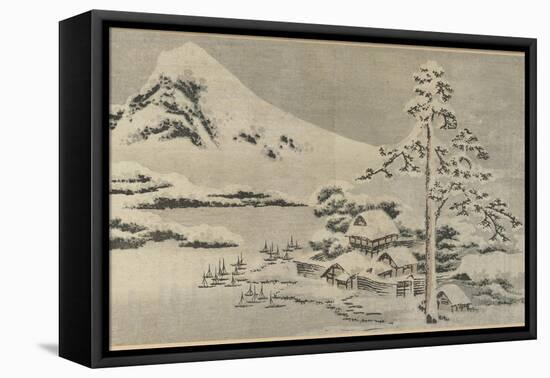 Seaside Village in Snow, 1814-Katsushika Hokusai-Framed Premier Image Canvas