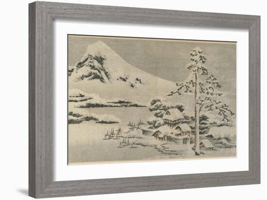 Seaside Village in Snow, 1814-Katsushika Hokusai-Framed Giclee Print