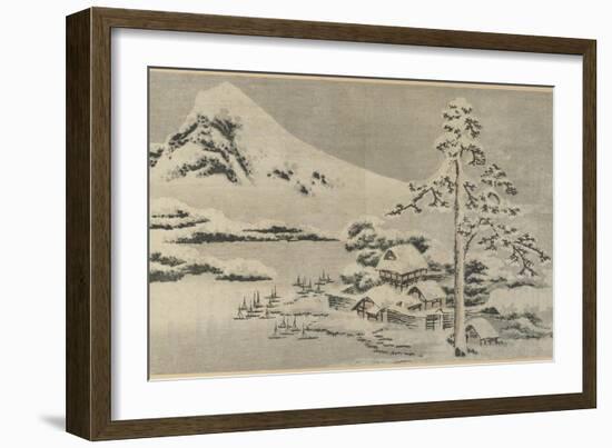 Seaside Village in Snow, 1814-Katsushika Hokusai-Framed Giclee Print