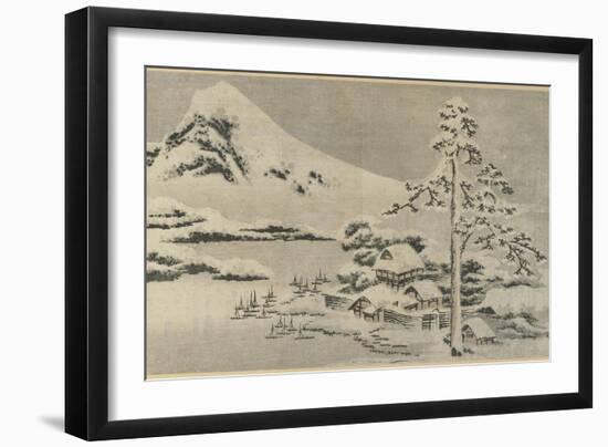 Seaside Village in Snow, 1814-Katsushika Hokusai-Framed Giclee Print