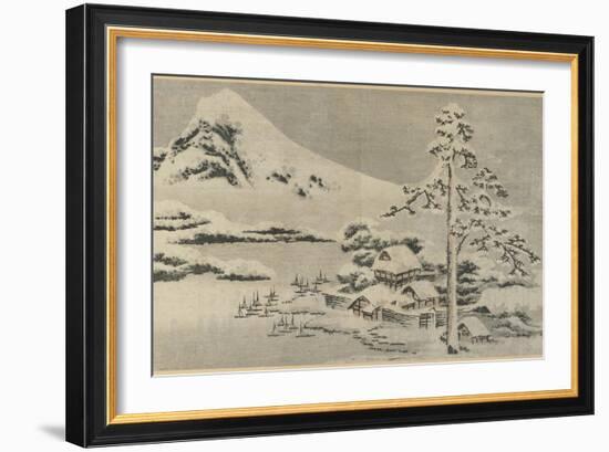 Seaside Village in Snow, 1814-Katsushika Hokusai-Framed Giclee Print