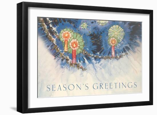 Season's Greetings, Candles-null-Framed Art Print