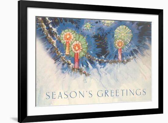 Season's Greetings, Candles-null-Framed Art Print