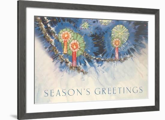 Season's Greetings, Candles-null-Framed Art Print