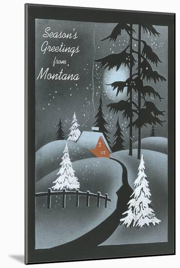 Season's Greetings from Montana-null-Mounted Art Print