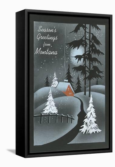 Season's Greetings from Montana-null-Framed Stretched Canvas