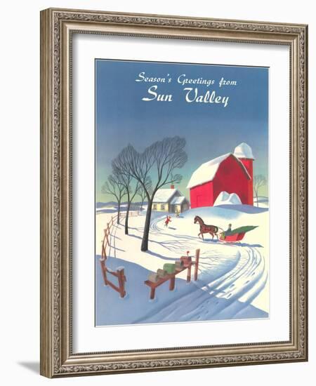 Season's Greetings from Sun Valley-null-Framed Art Print