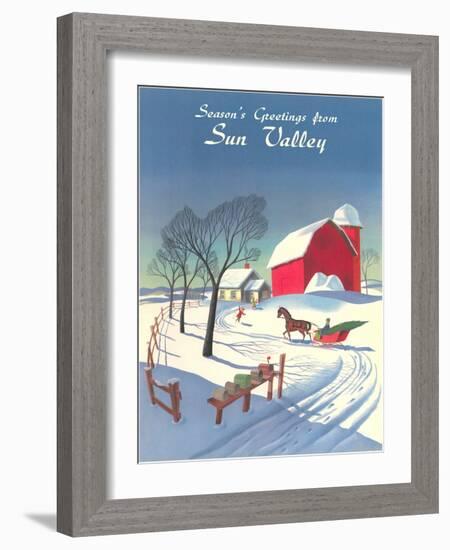 Season's Greetings from Sun Valley-null-Framed Art Print