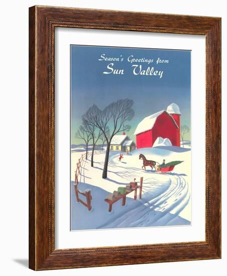 Season's Greetings from Sun Valley-null-Framed Art Print