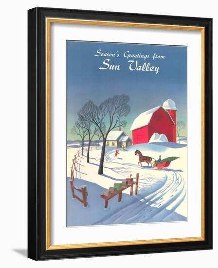 Season's Greetings from Sun Valley-null-Framed Art Print