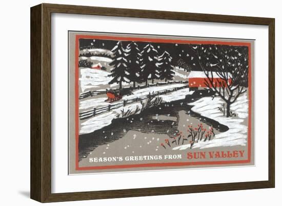 Season's Greetings from Sun Valley-null-Framed Art Print