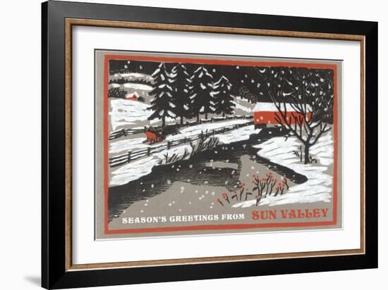 Season's Greetings from Sun Valley-null-Framed Art Print