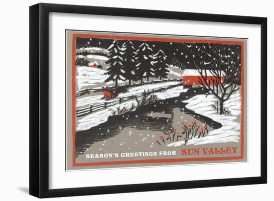 Season's Greetings from Sun Valley-null-Framed Art Print