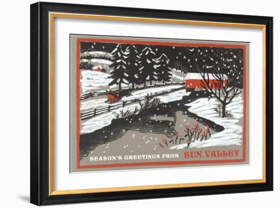 Season's Greetings from Sun Valley-null-Framed Art Print