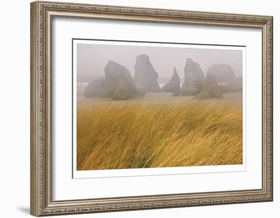 Seastacks and Fog-Donald Paulson-Framed Giclee Print