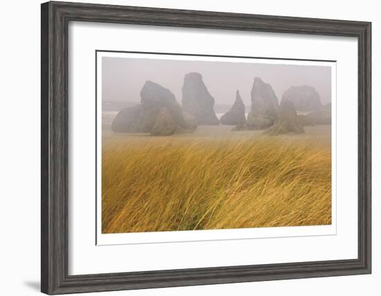 Seastacks and Fog-Donald Paulson-Framed Giclee Print