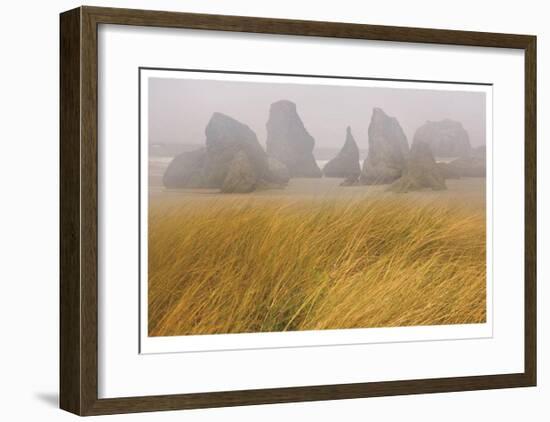 Seastacks and Fog-Donald Paulson-Framed Giclee Print