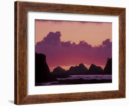 Seastacks at Sunset, Rialto Beach, Olympic National Park, Washington, USA-null-Framed Photographic Print