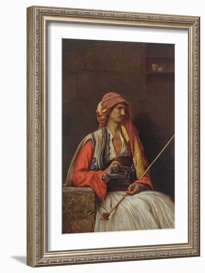 Seated Arnaut, 1857 (Oil on Panel)-Jean Leon Gerome-Framed Giclee Print