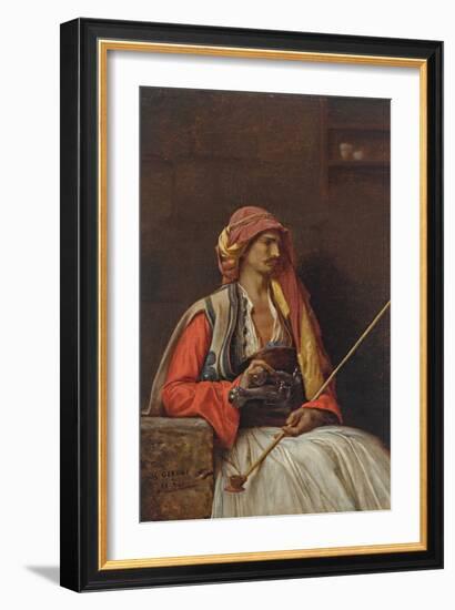 Seated Arnaut, 1857 (Oil on Panel)-Jean Leon Gerome-Framed Giclee Print