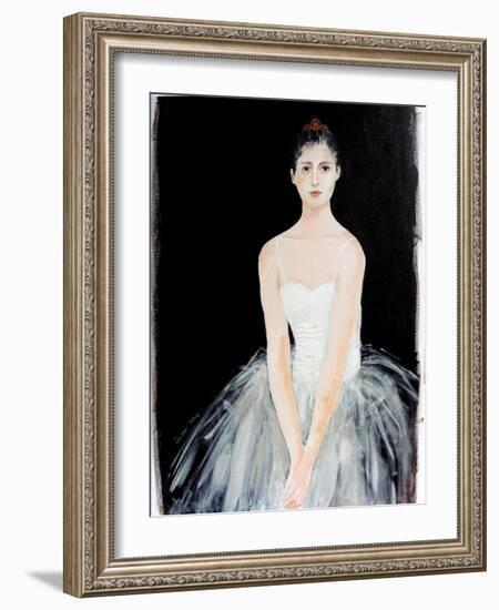 Seated Ballerina with gold crown2015-Susan Adams-Framed Giclee Print