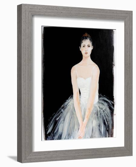 Seated Ballerina with gold crown2015-Susan Adams-Framed Giclee Print