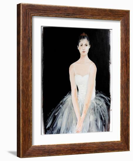 Seated Ballerina with gold crown2015-Susan Adams-Framed Giclee Print