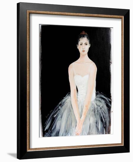 Seated Ballerina with gold crown2015-Susan Adams-Framed Giclee Print