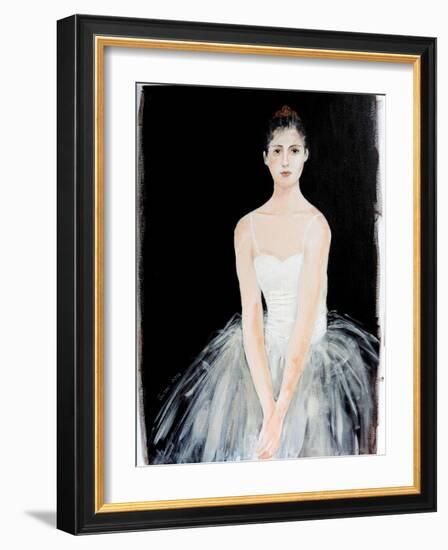 Seated Ballerina with gold crown2015-Susan Adams-Framed Giclee Print