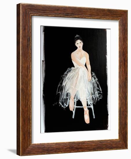 Seated Ballerina with silver crown 2015-Susan Adams-Framed Giclee Print