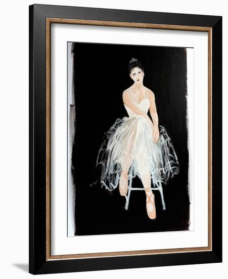 Seated Ballerina with silver crown 2015-Susan Adams-Framed Giclee Print