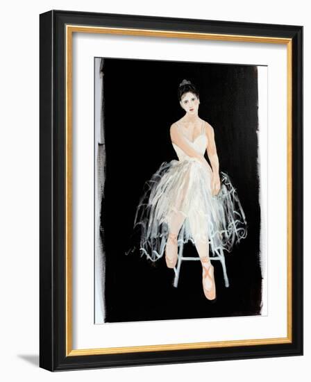 Seated Ballerina with silver crown 2015-Susan Adams-Framed Giclee Print
