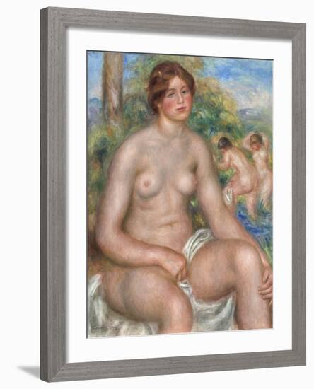 Seated Bather, 1914-Pierre-Auguste Renoir-Framed Giclee Print