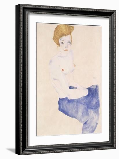 Seated Blue Nude, 1911-Egon Schiele-Framed Giclee Print