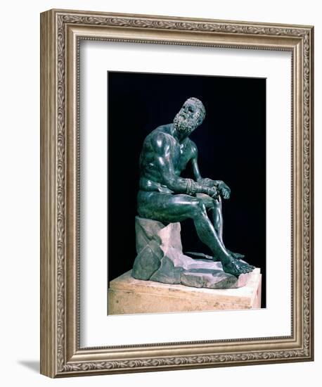 Seated Boxer-null-Framed Giclee Print